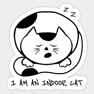 I am an indoor cat - Introvert cat - Indoorsy - fluffy cat Sticker